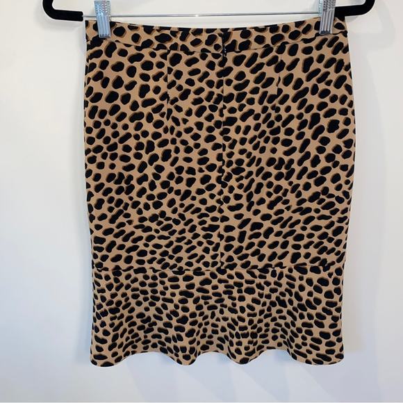 Ann Taylor Cheetah Leopard Animal Print Mafia Mob Wife Pencil Skirt Size 0 - Picture 2 of 5